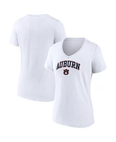 Women's Fanatics White Auburn Tigers Evergreen Campus V-Neck T-shirt