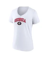 Women's Fanatics White Georgia Bulldogs Evergreen Campus V-Neck T-shirt