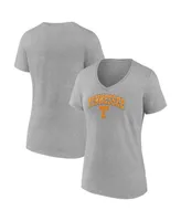 Women's Fanatics Heather Gray Tennessee Volunteers Evergreen Campus V-Neck T-shirt