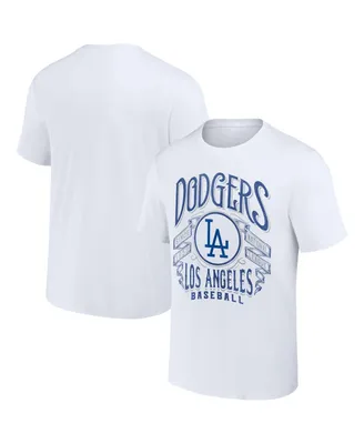 Men's Darius Rucker Collection by Fanatics White Los Angeles Dodgers Distressed Rock T-shirt
