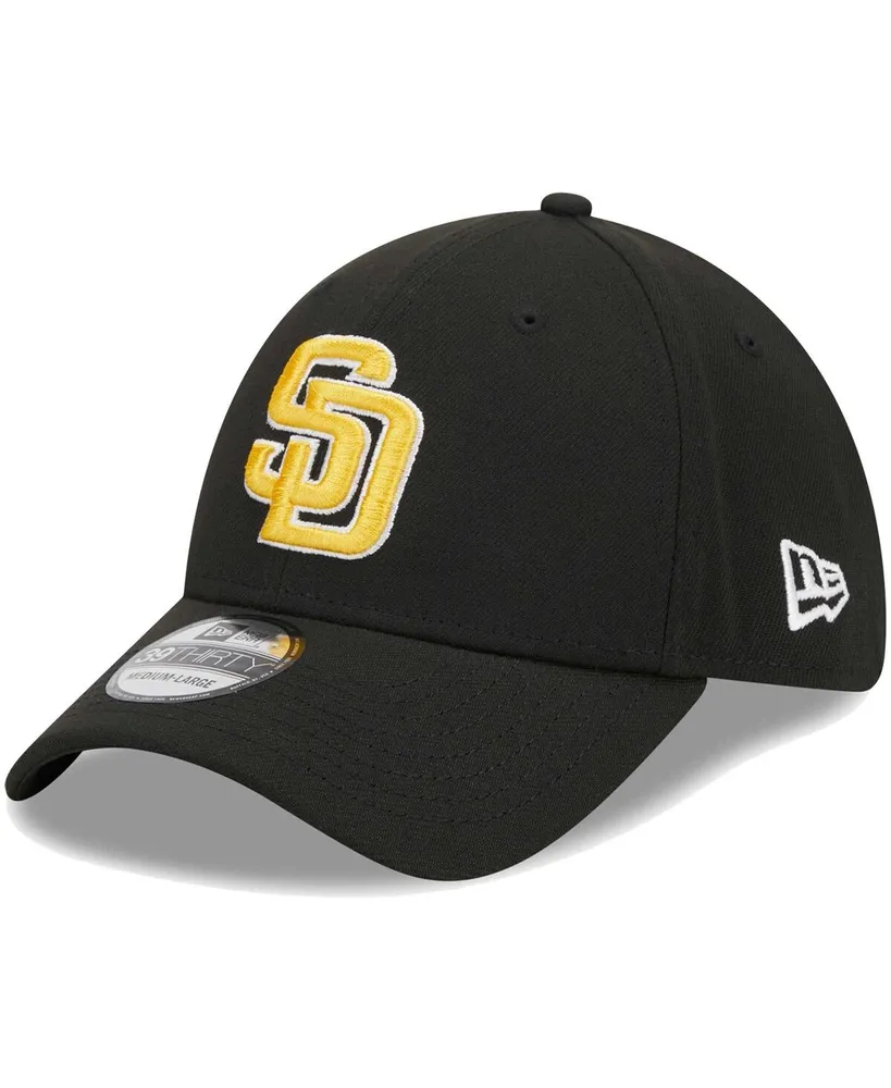 Men's New Era Black San Diego Padres Logo 39THIRTY Flex Hat