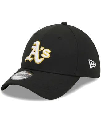 Men's New Era Black Oakland Athletics Logo 39THIRTY Flex Hat