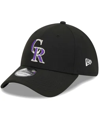 Men's New Era Black Colorado Rockies Logo 39THIRTY Flex Hat