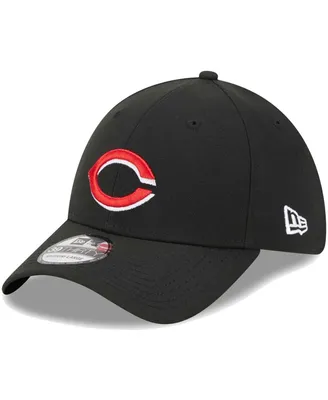 Men's New Era Black Cincinnati Reds Logo 39THIRTY Flex Hat