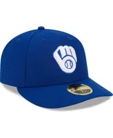 Men's New Era Royal Milwaukee Brewers White Logo Low Profile 59FIFTY Fitted Hat