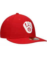 Men's New Era Scarlet Milwaukee Brewers Low Profile 59FIFTY Fitted Hat