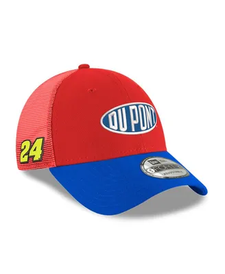 Men's New Era Scarlet Jeff Gordon Dupont 9FORTY A-Frame Trucker Snapback Hat
