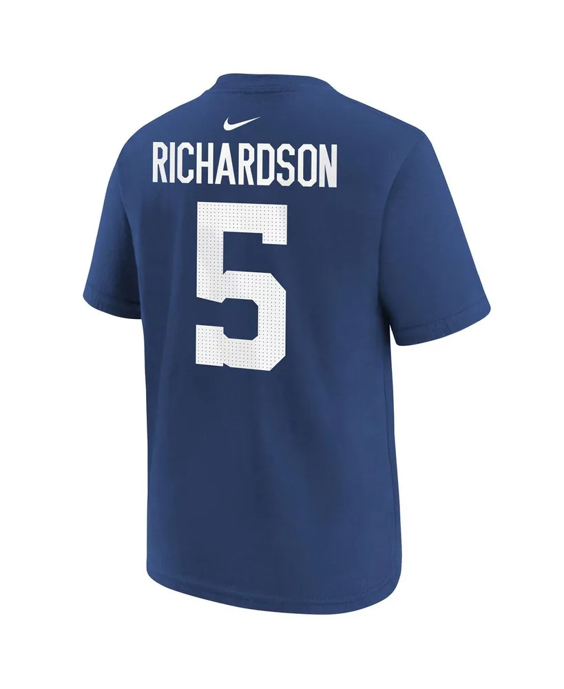 Big Boys Nike Anthony Richardson Royal Indianapolis Colts 2023 Nfl Draft First Round Pick Player Name and Number T-shirt