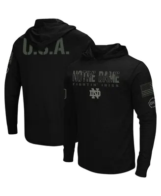 Men's Colosseum Black Notre Dame Fighting Irish Oht Military-Inspired Appreciation Hoodie Long Sleeve T-shirt