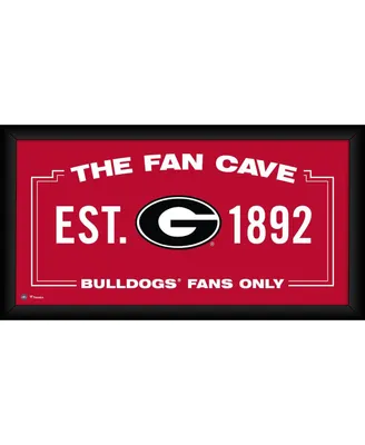 Georgia Bulldogs Framed 10" x 20" Fan Cave Collage
