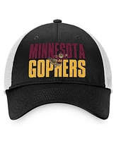 Men's Top of the World Black, White Minnesota Golden Gophers Stockpile Trucker Snapback Hat