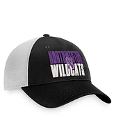 Men's Top of the World Black, White Northwestern Wildcats Stockpile Trucker Snapback Hat