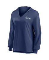 Women's Fanatics College Navy Seattle Seahawks Jumper V-Neck Pullover Hoodie