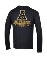 Men's Champion Black Appalachian State Mountaineers Team Stack Long Sleeve T-shirt