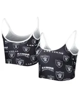 Women's Concepts Sport Black Las Vegas Raiders Breakthrough Allover Knit Lounge Bralette