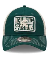 Men's New Era Green, Natural Michigan State Spartans Devoted 9TWENTY Adjustable Hat