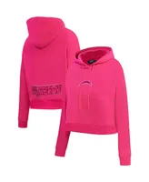 Women's Pro Standard Los Angeles Chargers Triple Pink Cropped Pullover Hoodie