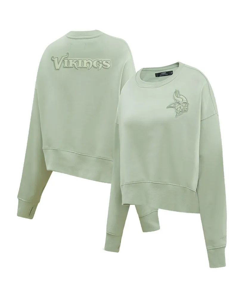 Women's Pro Standard Green Minnesota Vikings Neutral Pullover Sweatshirt