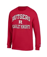 Men's Champion Scarlet Rutgers Knights High Motor Long Sleeve T-shirt