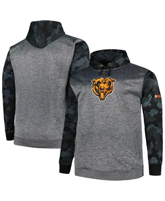 Men's Fanatics Heather Charcoal Chicago Bears Big and Tall Camo Pullover Hoodie