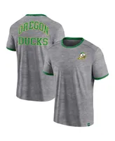 Men's Fanatics Heather Gray Oregon Ducks Classic Stack Ringer T-shirt