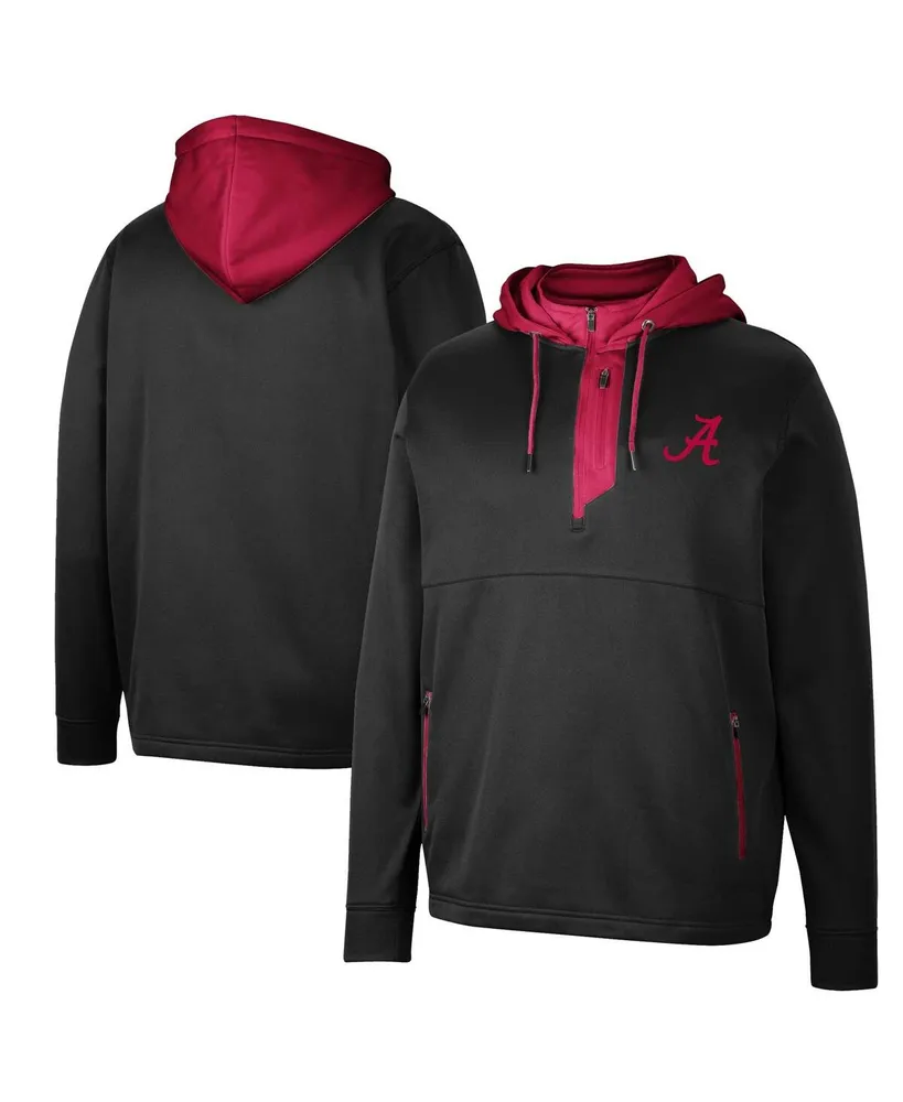 Men's Colosseum Crimson Alabama Tide Luge 3.0 Quarter-Zip Hoodie