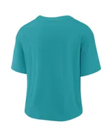 Women's Nike Aqua, White Miami Dolphins High Hip Fashion T-shirt