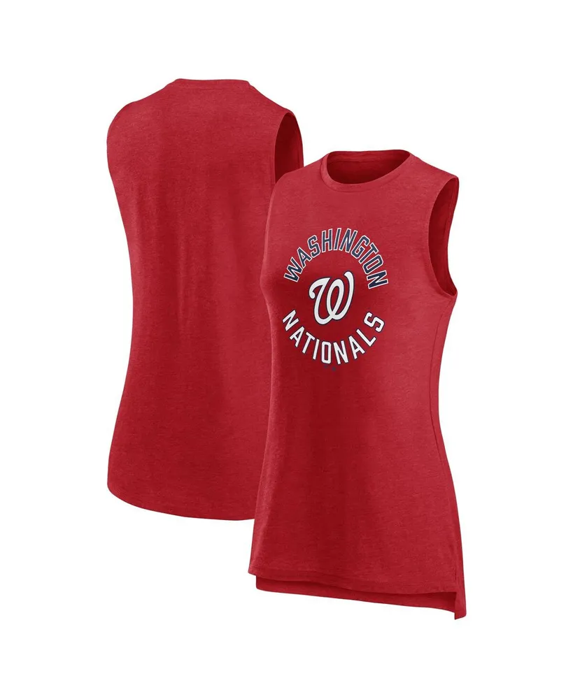 Women's Fanatics Heather Red Washington Nationals What Goes Around Tank Top