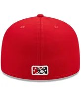 Men's New Era Red Fayetteville Woodpeckers Marvel x Minor League 59FIFTY Fitted Hat