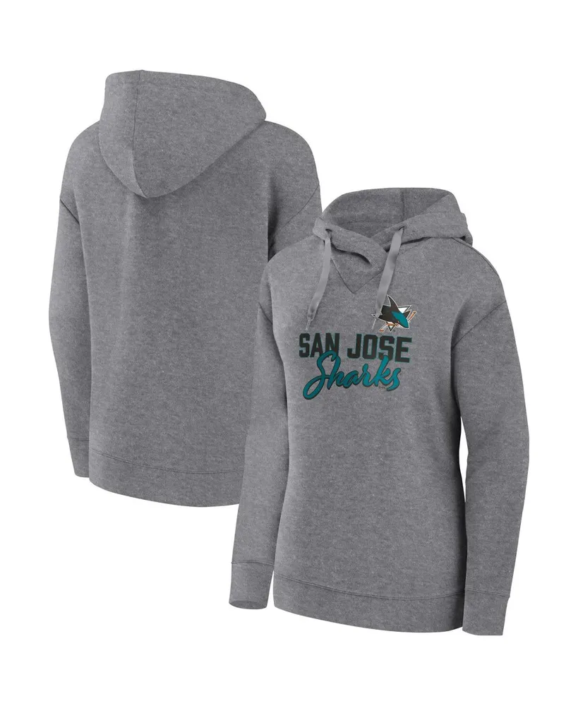 Women's Fanatics Heather Gray San Jose Sharks Script Favorite Pullover Hoodie