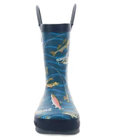 Western Chief Toddler Little Boy's and Big Gone Fish N Rain Boot