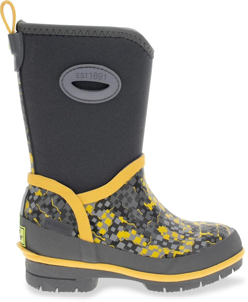 Toddler Little Boy's and Big Power Pixel Insulated Neoprene Rain Boot