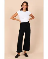 Petal and Pup Women's Georgette High Waisted Straight Leg Pants