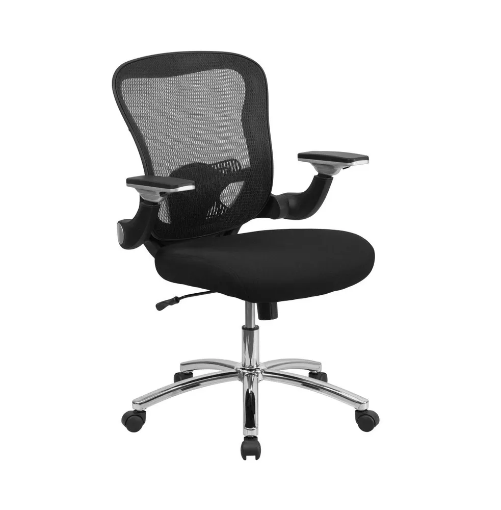 Emma+Oliver Mid-Back Mesh Executive Swivel Ergonomic Office Chair With Height Adjustable Flip-Up Arms