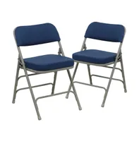 Emma+Oliver 2 Pack Home & Office Portable Party Events Fabric Padded Metal Folding Chair