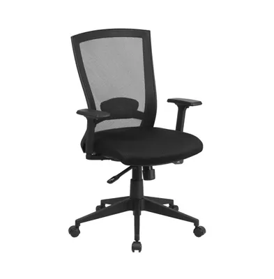 Emma+Oliver Mid-Back Mesh Executive Swivel Ergonomic Office Chair With Back Angle Adjustment And Adjustable Arms