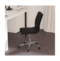 Merrick Lane Artemis Mid-Back Armless Home Office Chair With Height Adjustable Swivel Seat And Five Star Chrome Base