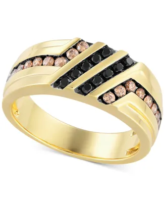 Men's Black & Brown Diamond Ring (1/2 ct. t.w.) in 10k Gold