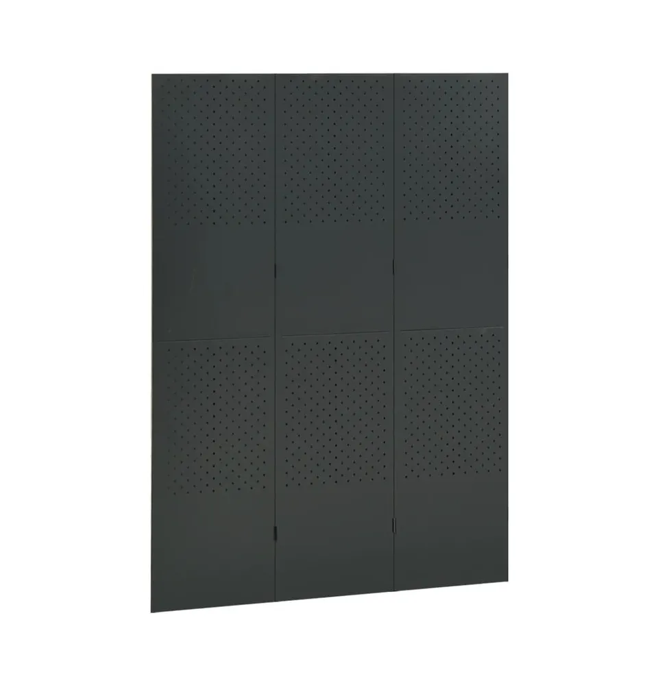 3-Panel Room Divider Anthracite 47.2"x70.9" Steel