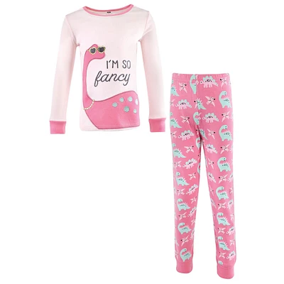 Hudson Baby Big Girls Cotton Pajama Set, Mermaid
