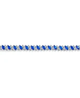 Bling Jewelry Cubic Zirconia Marquise Shape Cz 25 Ctw Alternating Black White Clear Blue Tennis Bracelet 7.5 Inch