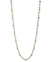 Anne Klein Gold-Tone Imitation Pearl Crystal 42" Long Strand Necklace