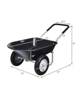 Costway 2 Tire Wheelbarrow Cart Heavy-duty Dolly Utility Cart