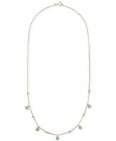 Lab-Grown Emerald Dangle 17" Collar Necklace (1-1/5 ct. t.w.) in 14k Gold-Plated Sterling Silver