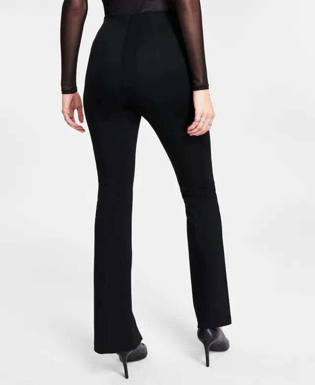 Bar Iii Women's Ponte-Knit Slit-Hem Pants, Created for Macy's