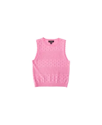 Imoga Collection Little Girls Cathy Peony Fine Yarn Eyelet Sweater Tank