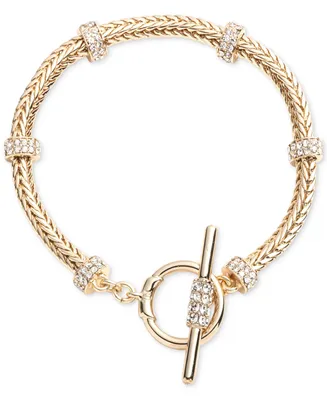 Lauren Ralph Lauren Gold-Tone Crystal Roundell Flex Bracelet