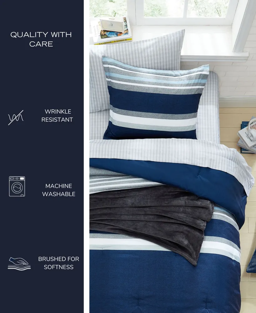 Nautica Heathered Block Reversible Piece Comforter Set