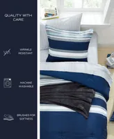 Nautica Heathered Block Reversible 3 Piece Comforter Set, Full/Queen