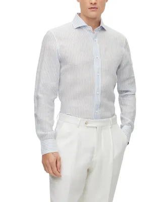 Boss by Hugo Boss Men's Slim-Fit Spread-Collar Linen Shirt